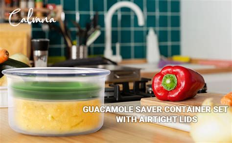 3 Pack Guacamole Saver Container Set With Airtight Lids