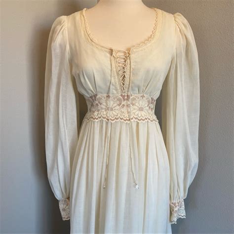 Gunne Sax Dresses Vintage Gunne Sax S S Prairie Corset Cream