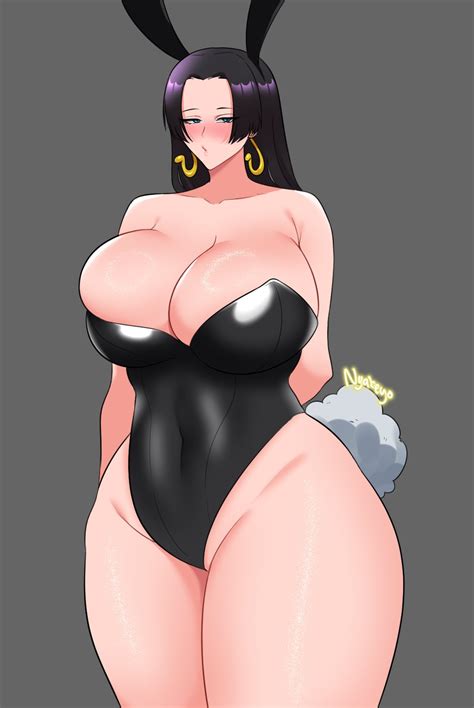 Rule 34 1girls Black Hair Blue Eyes Boa Hancock Breasts Bunny Ears