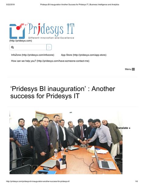 Ppt Pridesys Bi Inauguration Another Success For Pridesys It Business Intelligence And