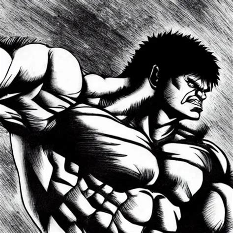 Hulk By Kentaro Miura Highly Detailed Black And White Stable