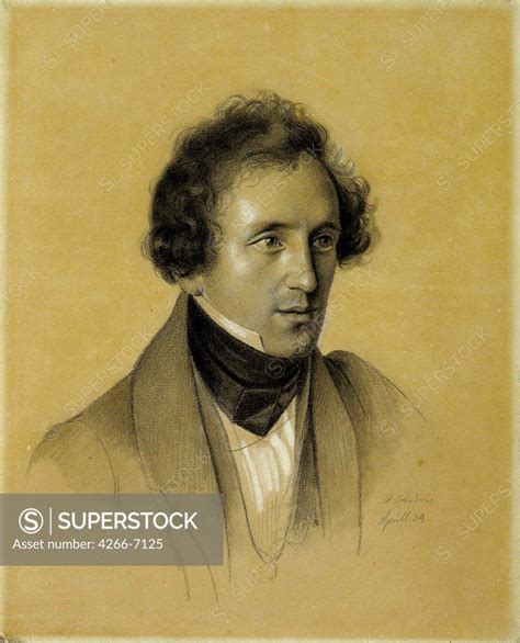 Portrait Of Composer Felix Mendelssohn By Friedrich Wilhelm Von Schadow