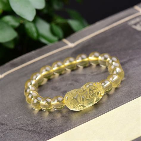 Buddha Stones Fengshui Citrine Pixiu Wealth Bracelet Buddhastoneshop