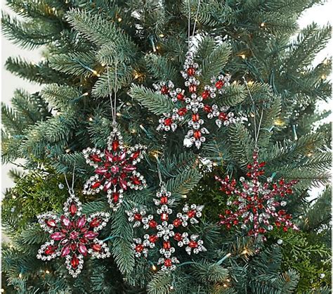 As Is Martha Stewart Set Of 5 Jeweled Snowflake Ornaments