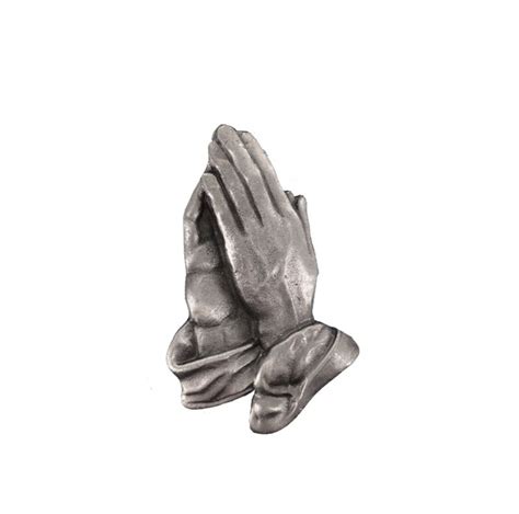 Antiqued Pewter Praying Hands Lapel Pin Archabbey Gifts