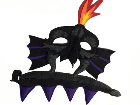 Black Dragon Felt Mask Tail And Wings Set For Children Inspired By