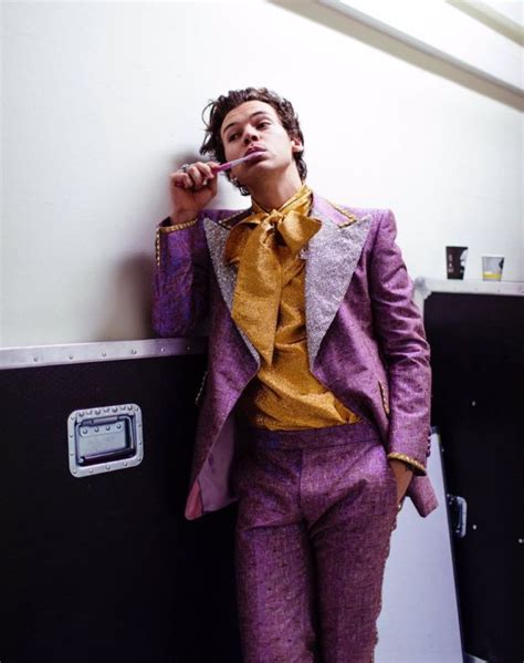 Harry Styles Purple Gucci Glitter Tour Suit Fashionista