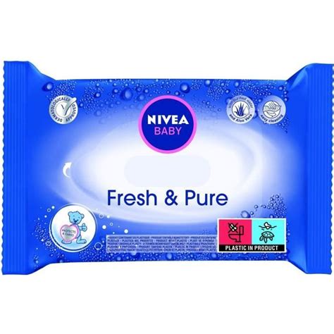 NIVEA Baby Lingettes Fresh Pure 1 x 63 lingettes nettoyantes bébé