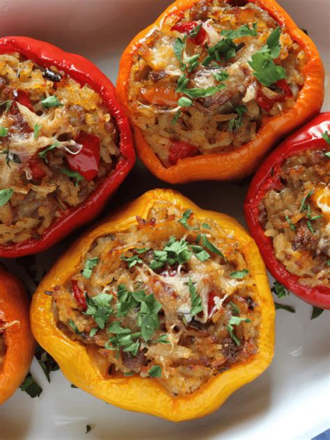 Air Fryer Stuffed Bell Peppers Fork To Spoon