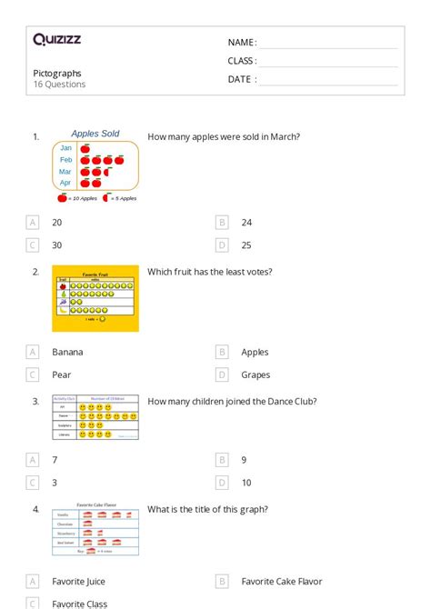 50 Pictographs Worksheets For 1st Grade On Quizizz Free And Printable