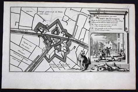 Knokke Heist Flanders Belgium Gravure Engraving Ratelband Map Carte 1735 Kunst Grafik