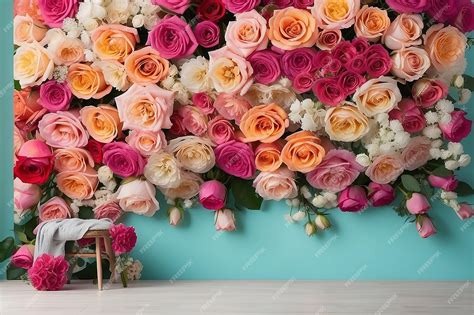 Premium Photo Wedding Flower Backdrop Background Colorful Background