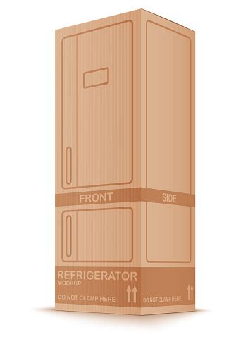 kotak kulkas kardus ilustrasi stok  gambar  kotak