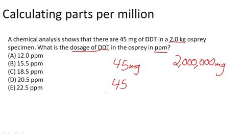 Parts Per Million Equation