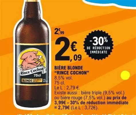 Promo Bière Blonde rince Cochon 30 De Réduction Immédiate chez E