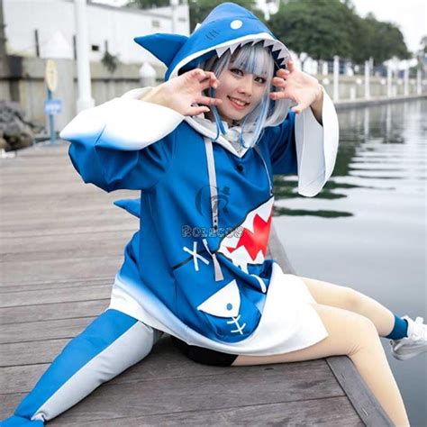 Hololive English Vtuber Gawr Gura Cosplay Costume With Tail Porn Sex