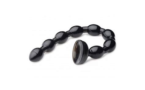 Hosed Black Beaded Hose Inch Suction Cup Anal Sex Toy Huge Long