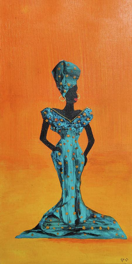 Women In Blue Dress Painting By Rosa Castro Fine Art America