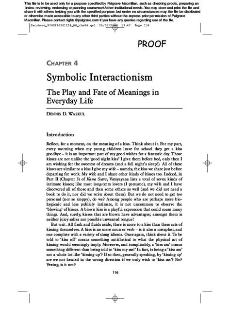 Pdf Symbolic Interactionism The Play And Fate Of Meanings In