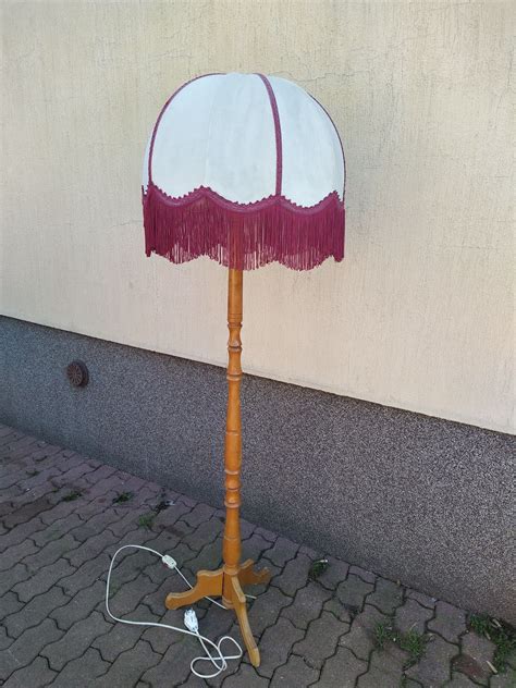 Lampa stojąca z abażurem retro vintage PRL Łódź Górna OLX pl