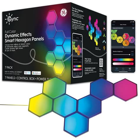 Ge Cync Dynamic Effects Smart Led Hexagon Panel Lights Pack Color