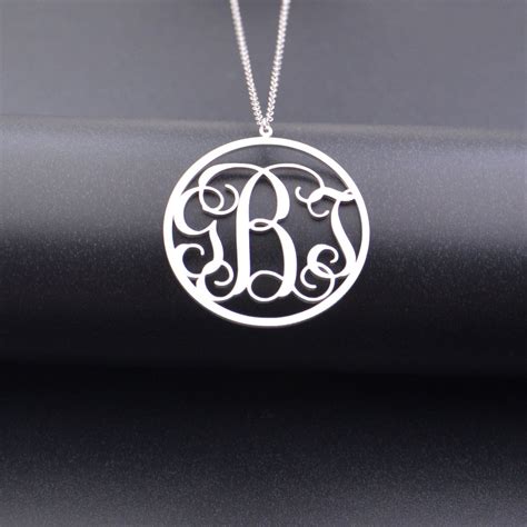 Extra Large Monogram Necklace Inches Monogram Etsy