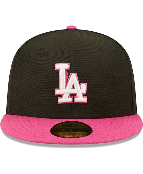 New Era Mens Black Pink Los Angeles Dodgers 1981 World Series Champions Passion 59fifty Fitted