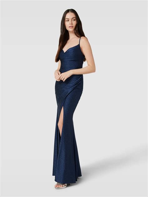 Luxuar Abendkleid Mit Raffungen Marine Online Kaufen