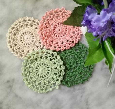 Handmade Round Crochet Coaster