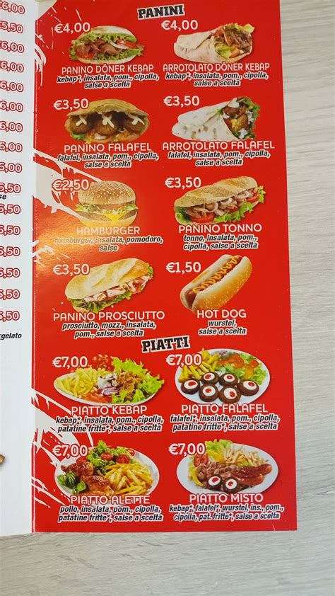 Speisekarte von Istanbul Öztürk kebab kebap pizza Turin