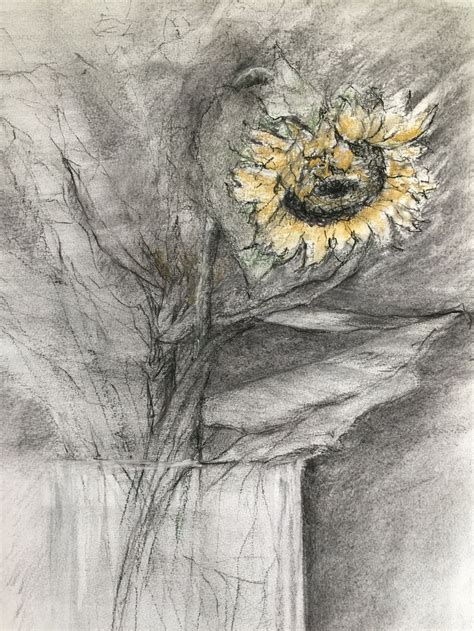 Pin By Bruce Tinch On Art Landscape Cool Paintings Sunflower Drawing