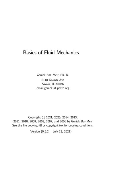 Solution Basics Of Fluid Mechanics Studypool