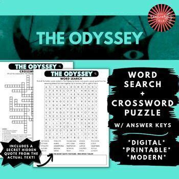 The Odyssey Word Search Crossword Puzzle Activity By Rootworthy Ela