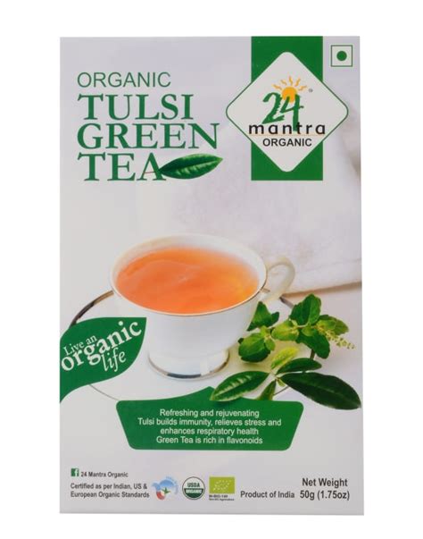 24 Mantra Organic Tulsi Green Tea Packet Of 50 Gm Tea Pushmycart