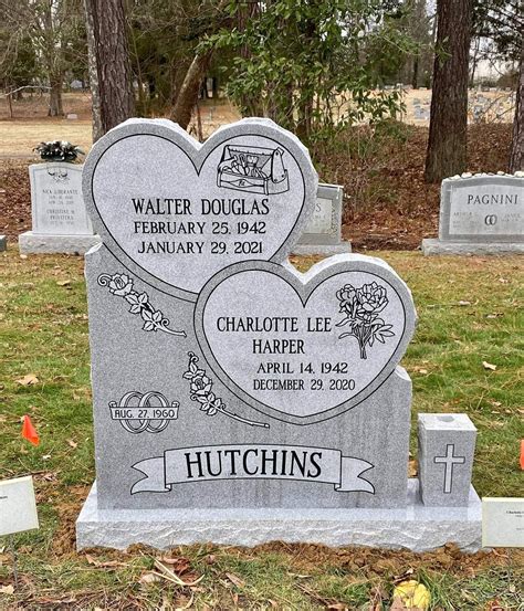 Stacked Companion Heart Headstone Memorial Headstones Memories