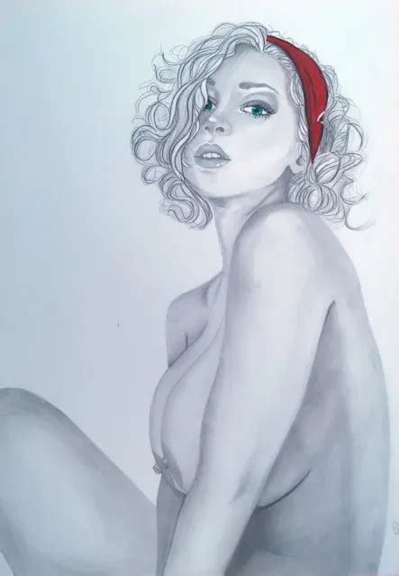 Aktzeichnung Akt Pin Up Nude Drawing Erotic Nu Dessin Original