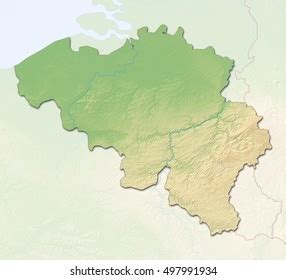 Relief Map Belgium Stock Illustration 442900615