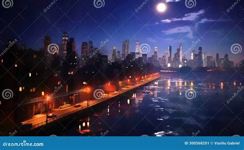 City Skyline Night Pictures, City Inspirations Stock Illustration ...