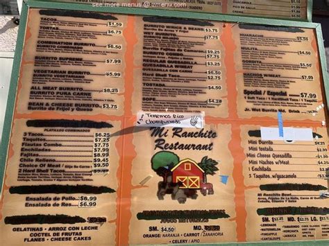 Online Menu Of Mi Ranchito Restaurant Lancaster California 93534 Zmenu