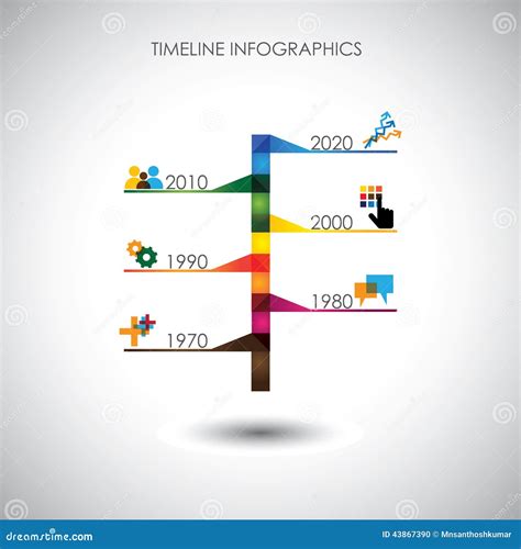 Colorful Timeline Infographic Concept Vector Stock Illustration