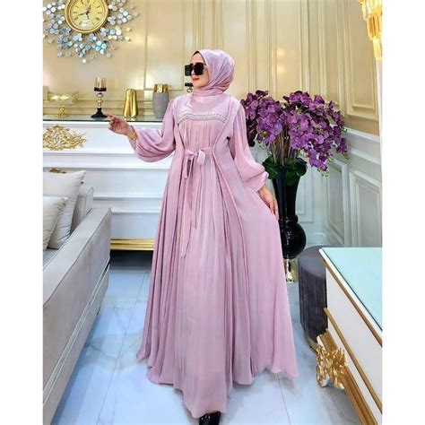 Jual COD Clara Dress Shimmer Mix Payet Premium Balqis Dress Gamis