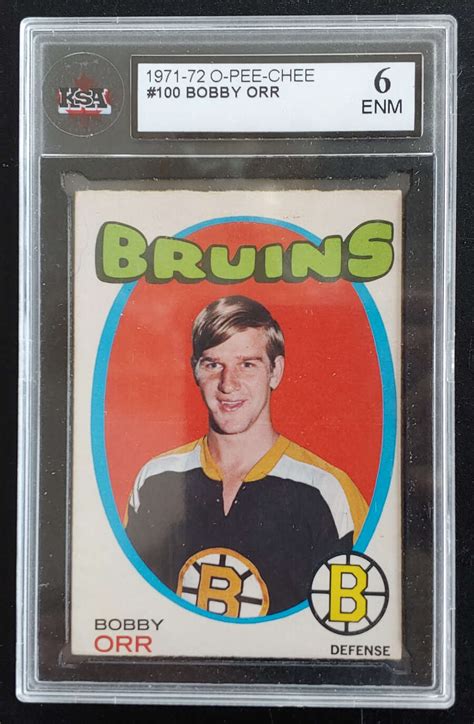 Bobby Orr KSA 6ENM 1971 72 O Pee Chee 100 Hockey Card All Nations