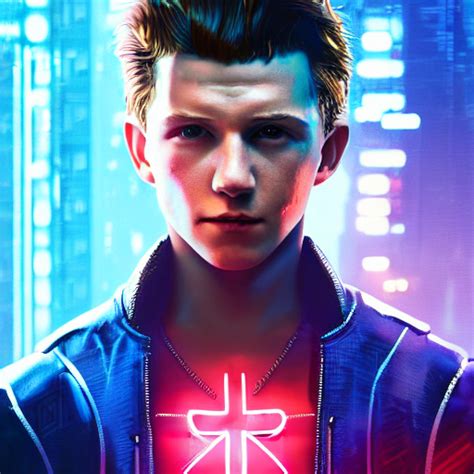 Krea Ai Tom Holland Jr Portrait Cyberpunk Cyberpsyc