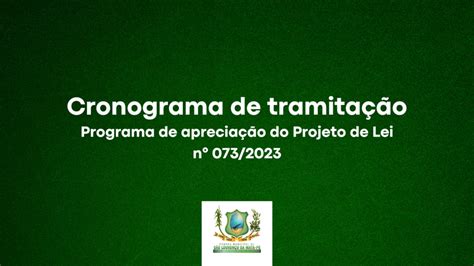 Cronograma De Tramita O Do Projeto De Lei N