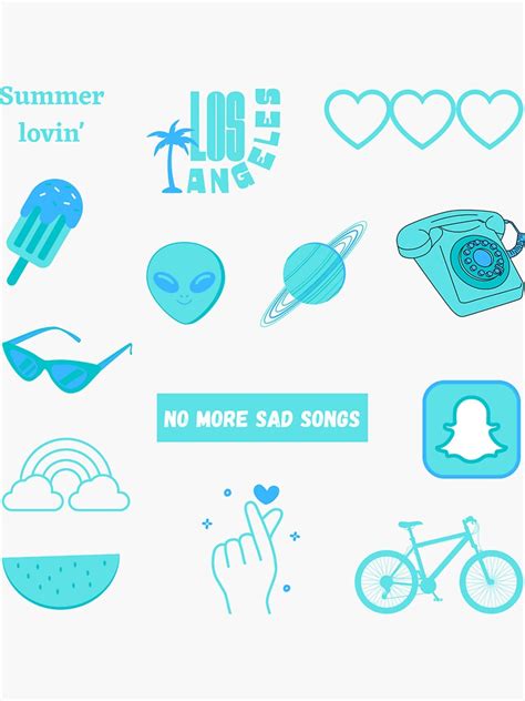 Blue Aesthetic Pack Sticker For Sale By Hoetoons Redbubble