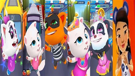 Subway Surfers VS TALKING TOM GOLD RUN PRINCESS ANGELA VS Angela VS