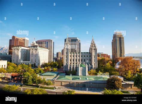 Salt Lake City Downtown Overview Stock Photo Alamy