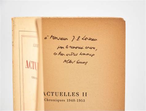 Camus Actuelles Ii Chroniques Signed Book First