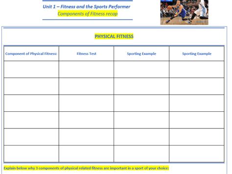 Components Of Fitness Worksheets Teaching Resources