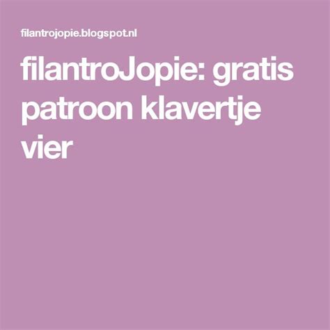 FilantroJopie Gratis Patroon Klavertje Vier Amigurumi